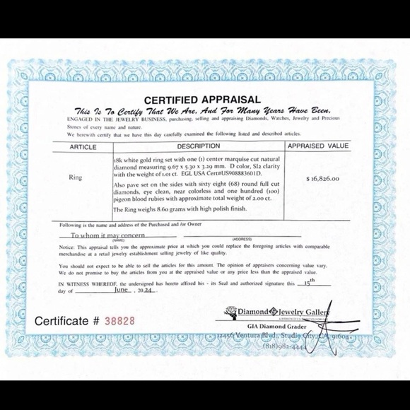 18k White Gold Diamond & Ruby Ring - Picture 9 of 9